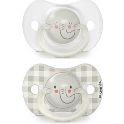 Suavinex šidítko Den&Noc fyziologické silikon 2 ks slon šedá – Zboží Dáma