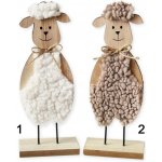Beránek dřevo textil 22cm mix hnědá bílá – Hledejceny.cz