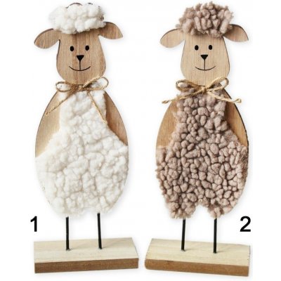Beránek dřevo textil 22cm mix hnědá bílá – Hledejceny.cz