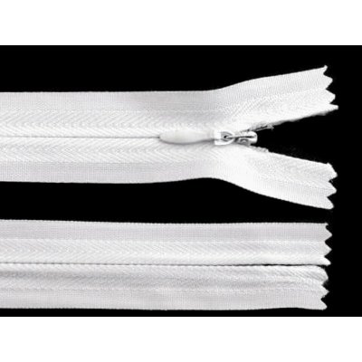 Spirálový zip skrytý šíře 3 mm, délka 35 cm - bílý – Hledejceny.cz