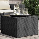 OMAXI 333543 Zahradní stolek se skleněnou deskou černý 55x55x37 cm polyratan – Hledejceny.cz