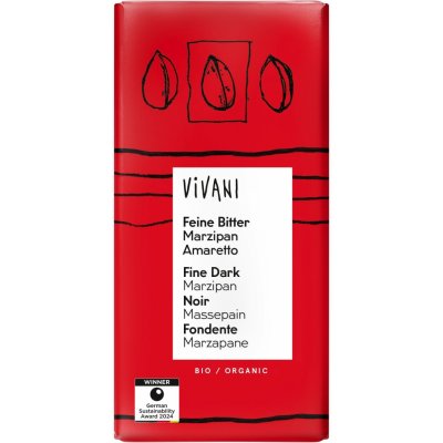 Vivani hořká s náplní marzipan amaretto Bio 100 g – Zboží Dáma