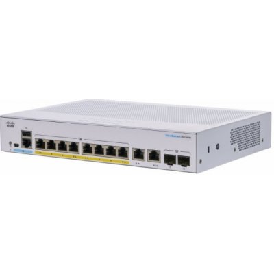 CISCO CBS350-8P-2G Cisco switch CBS350-8P-2G, 8xGbE RJ-45, 2xGbE RJ-45/SFP combo, fanless, PoE+, 67W – Zboží Mobilmania