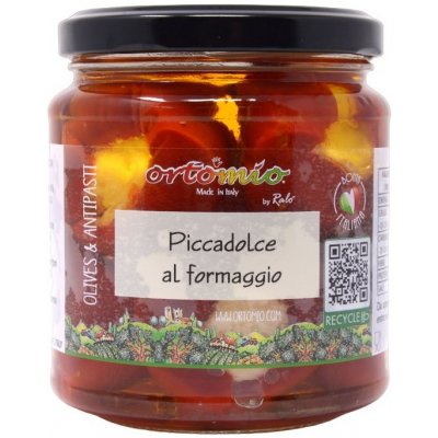 Ortomio Piccadolce' cherry papričky plněné krémem Pecorino 314 ml