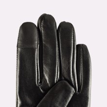 Semiline dámské kožené antibakteriální rukavice P8200 black