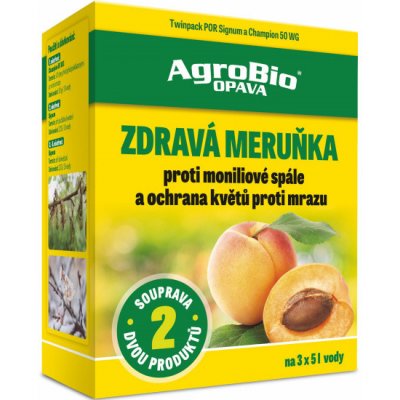 AgroBio ZDRAVÁ MERUŇKA PROTI MONILIOVÉ SPÁLE A K OCHRANĚ KVĚTŮ PROTI MRAZU 1 x 7,5 g + 1x10g – Sleviste.cz