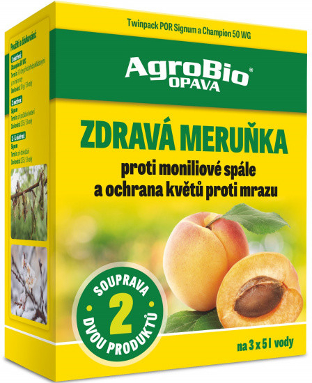 AgroBio ZDRAVÁ MERUŇKA PROTI MONILIOVÉ SPÁLE A K OCHRANĚ KVĚTŮ PROTI MRAZU 1 x 7,5 g + 1x10g