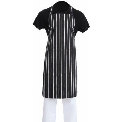 Whites Chefs Clothing kuchařská náprsní zástěra řeznický proužek černá – Zboží Dáma Whites Chefs Clothing kuchařská náprsní zástěra řeznický proužek černá – Zboží Dáma