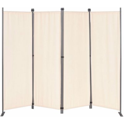 MultiGarden AW-022/4TLG Skládací zahradní a pokojový paraván 4dílný 167 × 216 cm béžový – Sleviste.cz