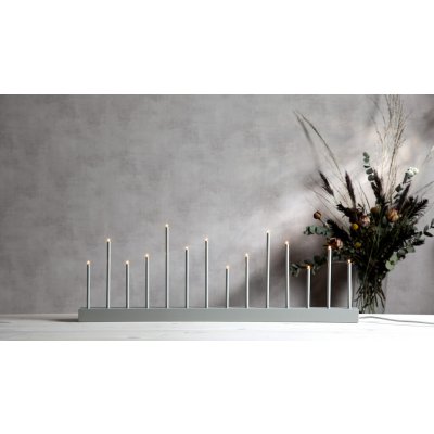 mat Star trading Candlestick Echo 14 lightserial: wood colour: grey ca. 77x27 cm four c – Hledejceny.cz