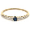 Prsteny Beny Jewellery Zlatý prsten s Modrým Kamenem 7131774