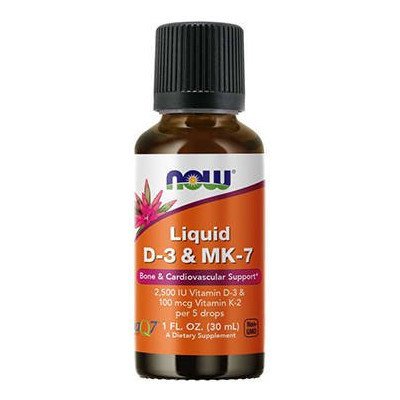 NOW Liquid D-3 & MK-7 vitamin D3 K2 MK7 30 ml