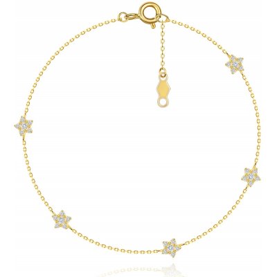 Šperky Eshop náramek ze žlutého zlata hvězdy zdobené čirými zirkony S5GG261.47 – Zboží Mobilmania