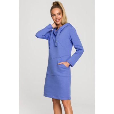 M695 Hooded knit dress with an asymmetrical pocket – Zbozi.Blesk.cz