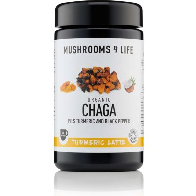 Mushrooms 4 Life Kokosové latté s houbou Chaga kurkumou a černým pepřem 120 g – Zboží Mobilmania