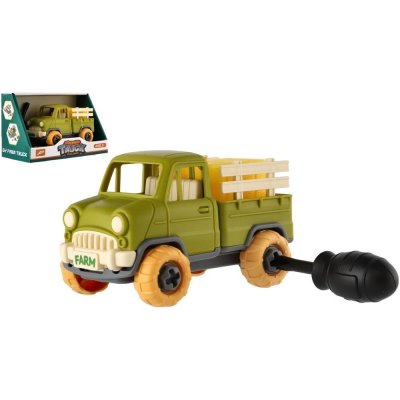 Teddies Auto nákladní šroubovací plast 14cm se šroubovákem na volný chod v krabičce 19x12x9cm – Zboží Dáma