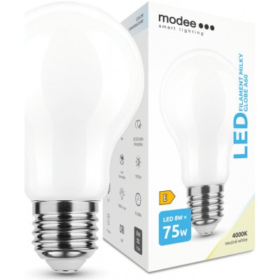 Modee Smart Lighting LED Filament Milky Globe žárovka E27 8W neutrální bílá – Zbozi.Blesk.cz