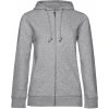 Dámská mikina B & C dámská mikina na zip WW36B Heather Grey