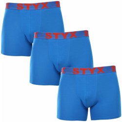 Styx 3 Pack pánské boxerky long sportovní guma modré (3U1167)