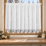 Vánoční dekorační krátká vitrážová záclona do kuchyně STARS 150x90 cm MyBestHome – Hledejceny.cz