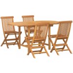 OMAXI 665836 Zahradní jídelní souprava 5 pcs Hnědá Masivní teakové dřevo – Hledejceny.cz