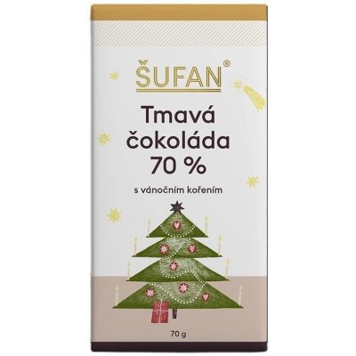 ŠUFAN Vánoční čokoláda 70% s kořením 70 g – Hledejceny.cz