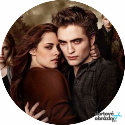 Jedlý tisk STMÍVÁNÍ - TWILIGHT SAGA ● materiál: JEDLÝ PAPÍR Ⓜ️, ● velikost: průměr 26 cm ☝ – Sleviste.cz