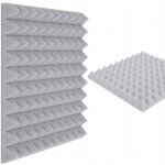 Akustický panel Bitmat pyramida světle šedý 50 cm x 50 cm x 5 cm – Hledejceny.cz
