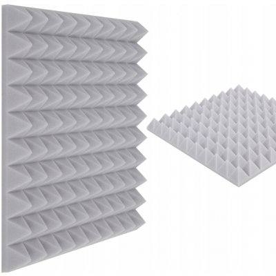 Akustický panel Bitmat pyramida světle šedý 50 cm x 50 cm x 5 cm – Hledejceny.cz