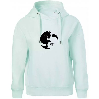 Kočka Jin jang Oversized mikina dámská Moon kratší + širší Frost – Sleviste.cz