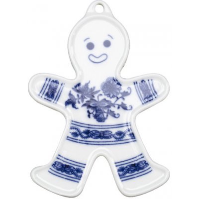 Český porcelán Vánoční ozdoba perníček cibulový porcelán 10472 – Zboží Dáma