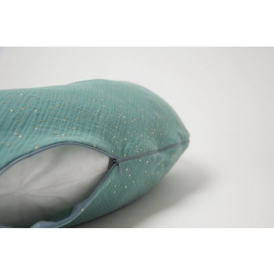 Sleepsheep těhotenský kojicí a relaxační mušelínový polštář se zlatými tečkami zelená zlaté tečky – Zboží Dáma