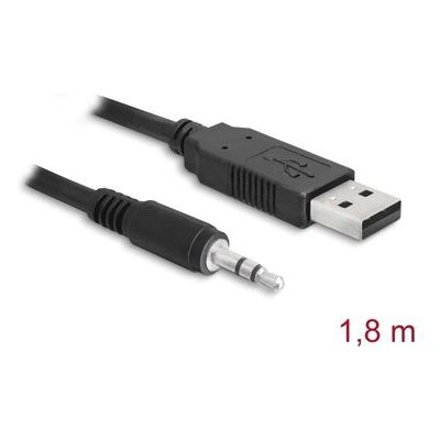 Delock 83115 Konvertor USB 2.0 Typ-A (M) - 3-kolíkový sériový TTL stereo konektor 3.5 mm, 5V, 1,8m, černý