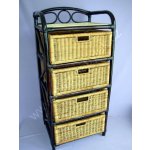 Ratanová komoda 4 zásuvky hnědá – Zboží Mobilmania