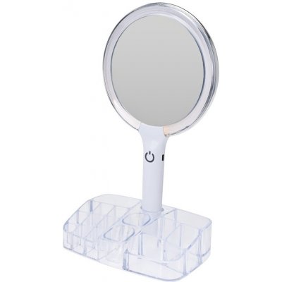 Excellent Kosmetické zrcátko s LED osvětlením a organizérem 18 x 34,5 cm KO 170488360 – Sleviste.cz