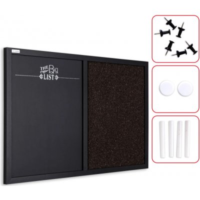 Allboards TMK64_0003 Magnetická a korková tabule COMBI 60 x 40 cm hnědo-černá – Zboží Dáma