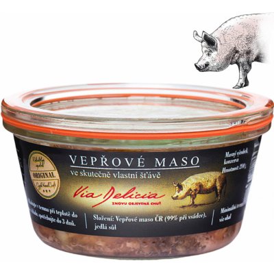 Via Delicia Vepřové maso ve skutečně vlastní šťávě 210 g – Zboží Dáma