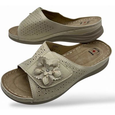 Gogo dámské zdravotní nadměrné pantofle béžové – Zboží Dáma