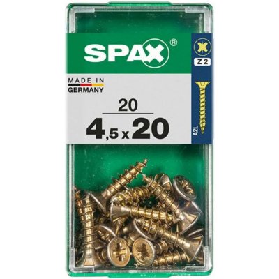Spax Uni vrut zápust.hlava PZ/Z2 4CUT a plným závitem Yellox 45 x 20 mm 20 ks – Hledejceny.cz