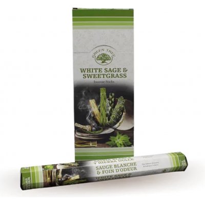 Green Tree Indické vonné tyčinky Bílá Šalvěj Sladká Tráva 15 g – Zboží Dáma