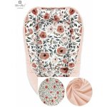 mamido Hnízdečko pro miminko MimiNu oranžové s květinami – Zboží Dáma