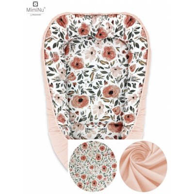 mamido Hnízdečko pro miminko MimiNu oranžové s květinami – Zboží Dáma