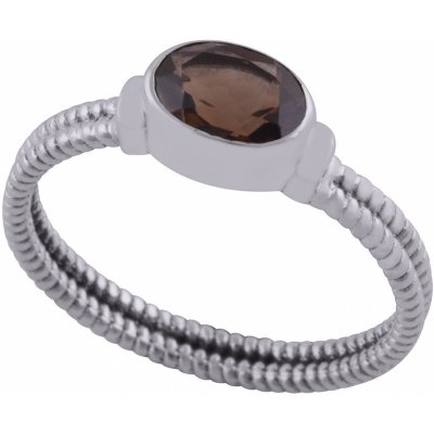 Meucci Stříbrný prsten s oválným přírodním topazem SDR057