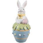 Jarní dekorace králíček s vajíčkem v modrém vajíčku Ø 7*16 cm – Zboží Dáma