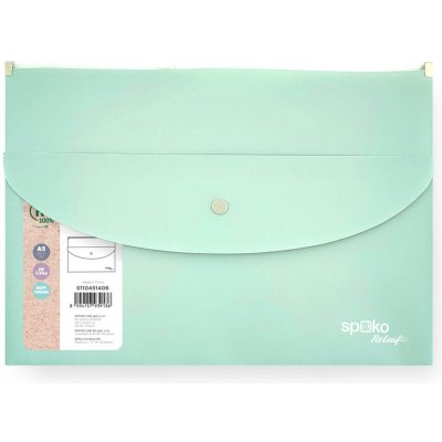 Spoko Spisové desky se zipem ReLeaf Soft touch A5+ mentolová – Zboží Živě