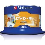 Verbatim DVD-R 4,7GB 16x, AZO, printable, spindle, 50ks (43533) – Hledejceny.cz
