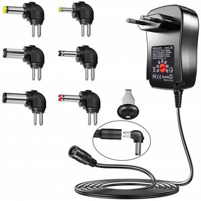 UNIVERZÁLNÍ SÍŤOVÝ ADAPTÉR S KONCOVKAMI 3V 4,5V 5V 6V 7,5V 9V 12V 30W – Hledejceny.cz