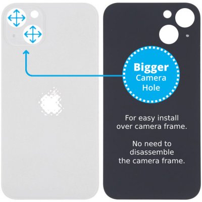 Apple iPhone 13 - Sklo zadního housingu se zvětšeným otvorem na kameru - Starlight – Zboží Živě