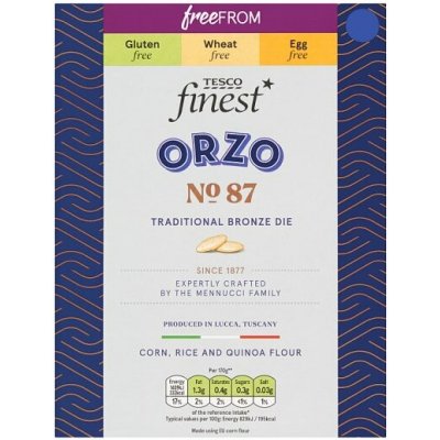 Tesco Finest Orzo těstoviny sušené bezvaječné 0,5 kg – Zboží Dáma