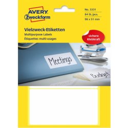 Avery Zweckform 98x51 mm, 84 etiket, bílé 3331